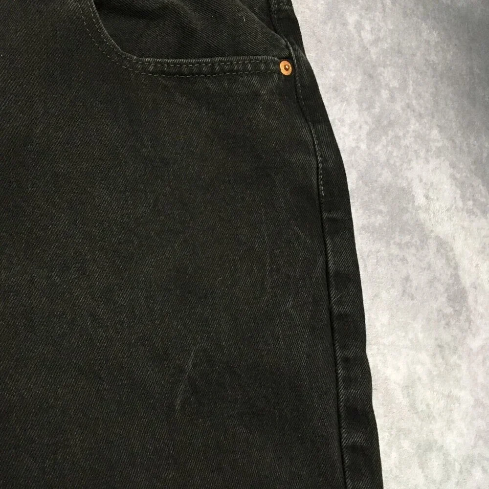 Levis Mens 550 Relaxed Fit Black Jeans size 38x34 Cotton Denim Pant Copper Rivet